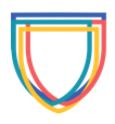 outlines of multicolor shields.