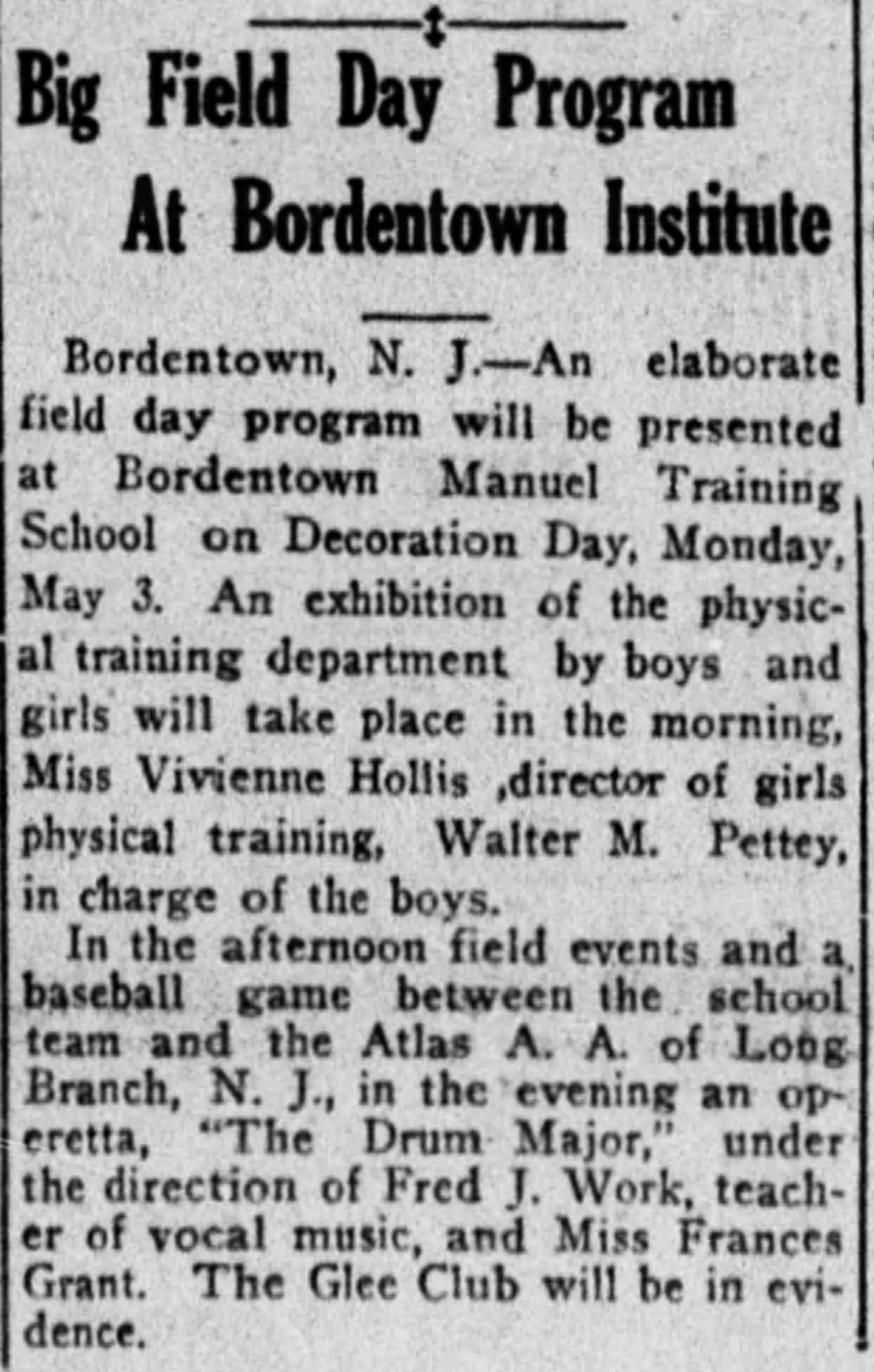 An article about the Bordentown Institute