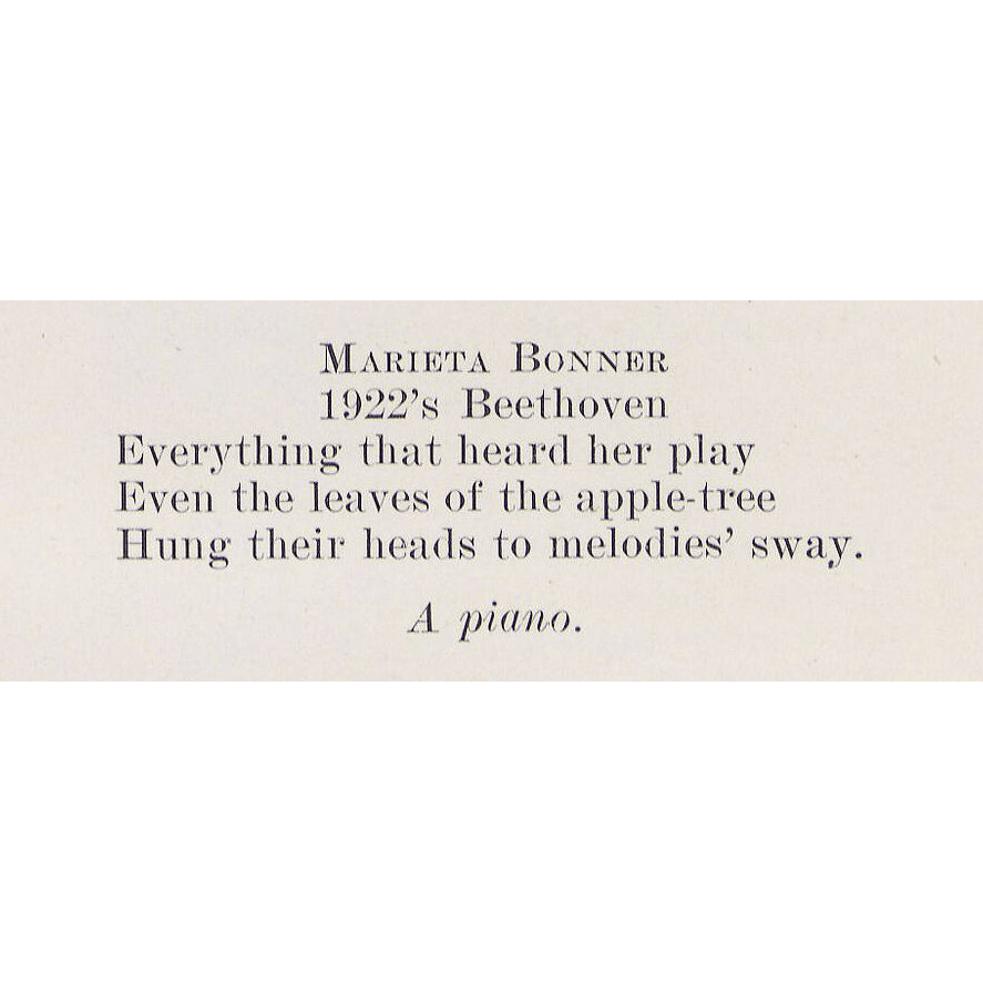 A note about Marita Bonner's piano playing at Radcliffe