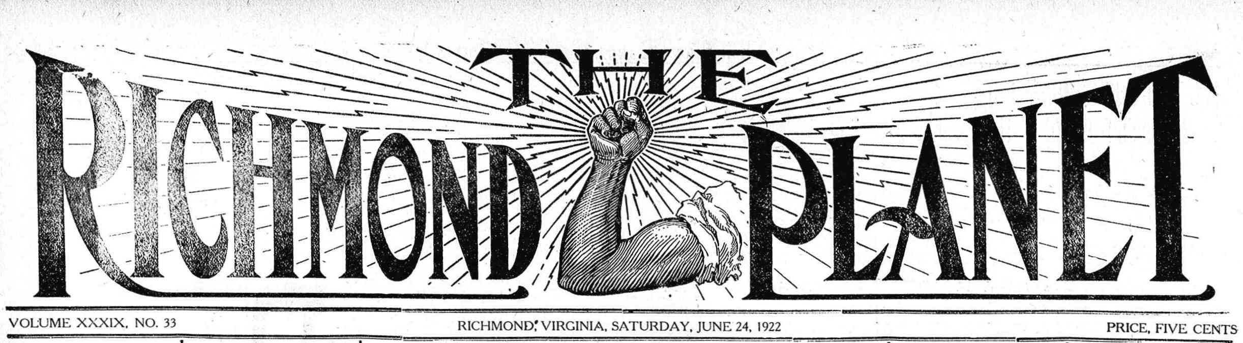 The masthead of the Richmond Planet