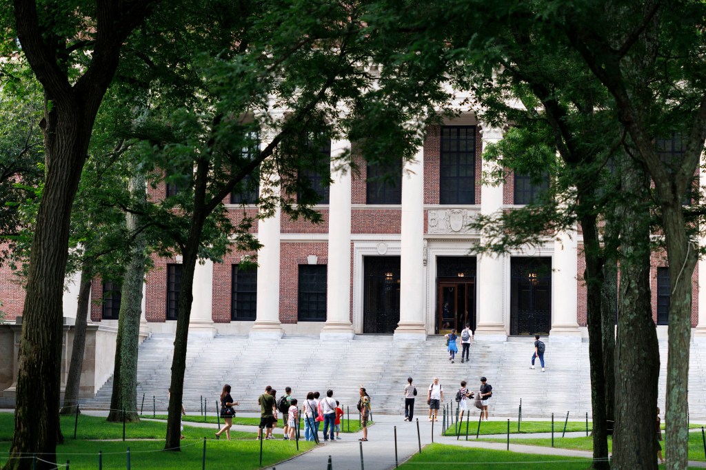 A photo of Widener Library