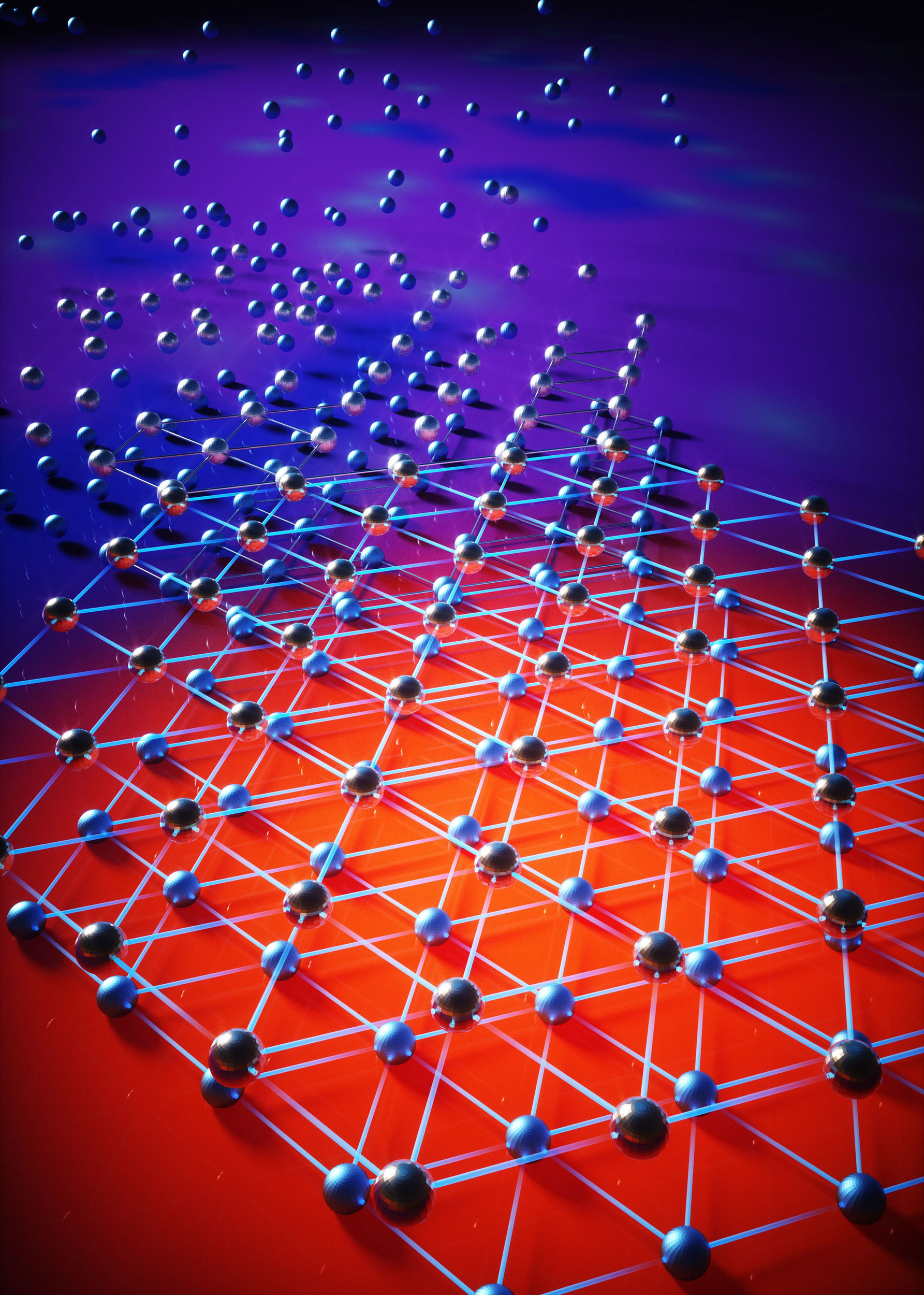 An illustration of subatomic stuff. looks like balls and sticks