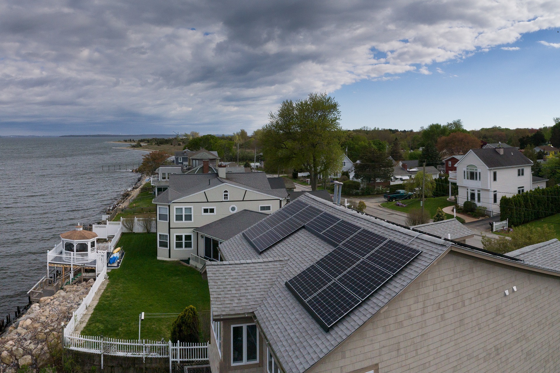 A house with solar panels on it
