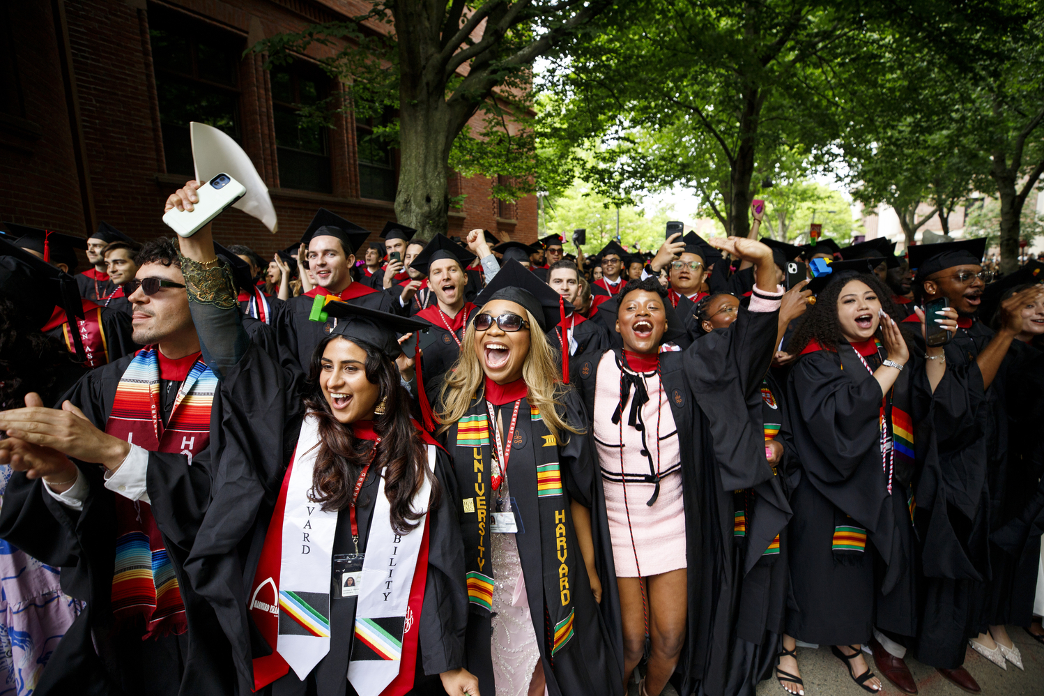 Students celebrating Commencement